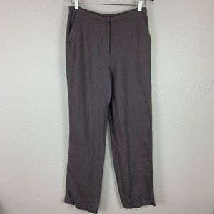 Eileen Fisher 100% Irish Linen Pants Brown Small